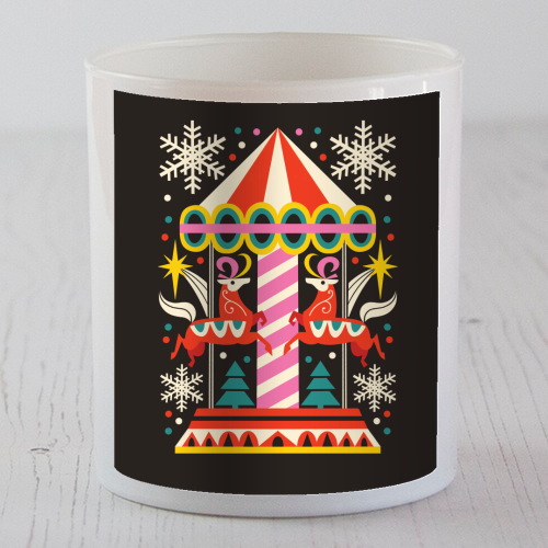 Carousel Christmas Geometric Design - scented candle by AbiGoLucky