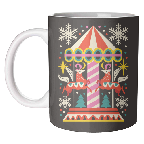 Carousel Christmas Geometric Design - unique mug by AbiGoLucky
