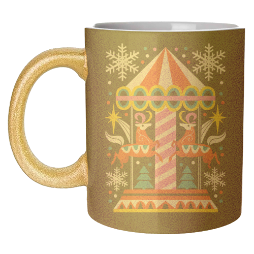 Carousel Christmas Geometric Design - unique mug by AbiGoLucky