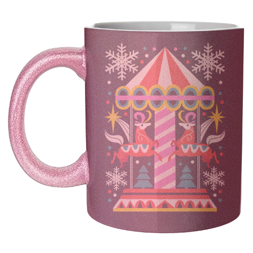 Carousel Christmas Geometric Design - unique mug by AbiGoLucky