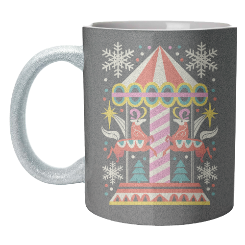 Carousel Christmas Geometric Design - unique mug by AbiGoLucky