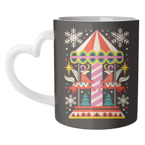 Carousel Christmas Geometric Design - unique mug by AbiGoLucky