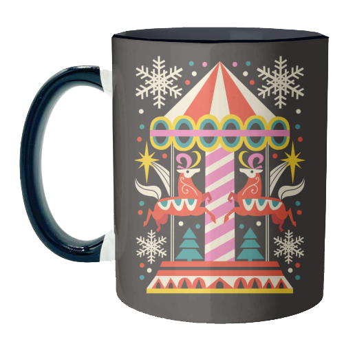 Carousel Christmas Geometric Design - unique mug by AbiGoLucky