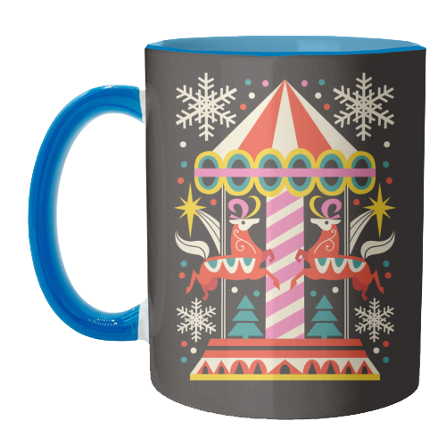 Carousel Christmas Geometric Design - unique mug by AbiGoLucky