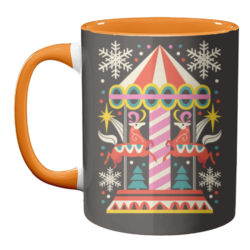 Carousel Christmas Geometric Design - unique mug by AbiGoLucky