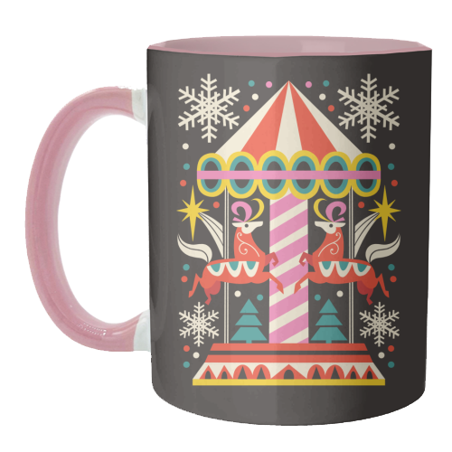 Carousel Christmas Geometric Design - unique mug by AbiGoLucky