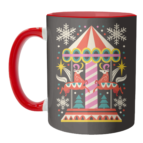 Carousel Christmas Geometric Design - unique mug by AbiGoLucky