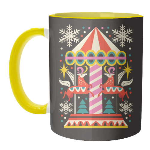 Carousel Christmas Geometric Design - unique mug by AbiGoLucky