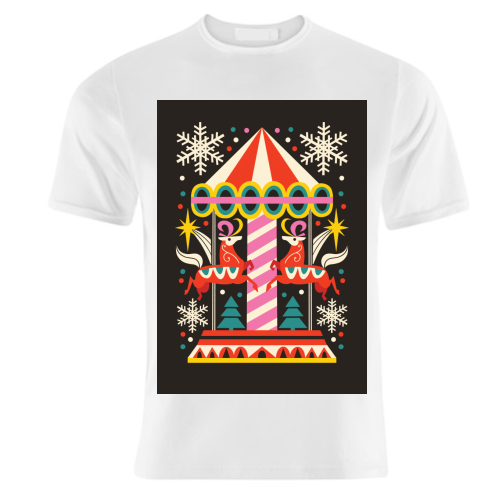 Carousel Christmas Geometric Design - unique t shirt by AbiGoLucky