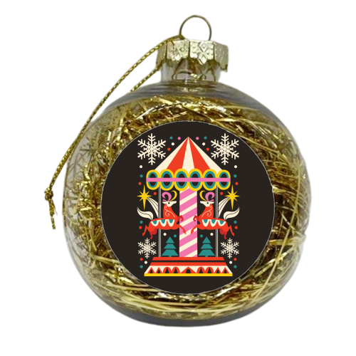 Carousel Christmas Geometric Design - xmas bauble by AbiGoLucky