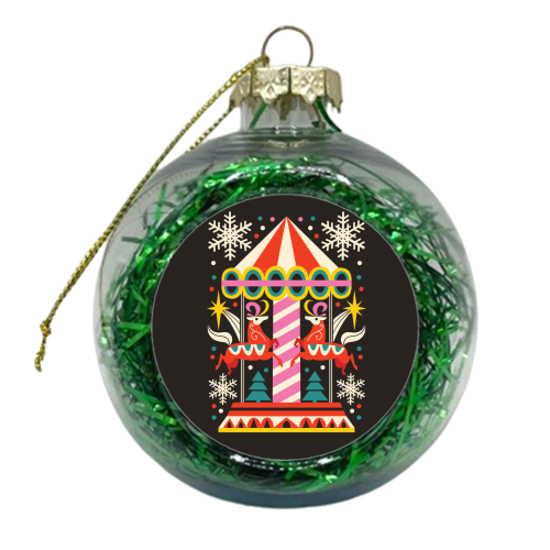 Carousel Christmas Geometric Design - xmas bauble by AbiGoLucky