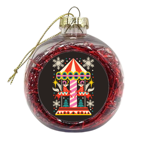 Carousel Christmas Geometric Design - xmas bauble by AbiGoLucky