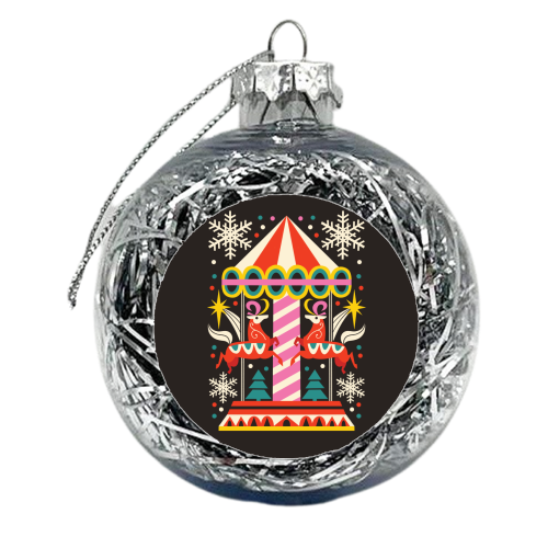 Carousel Christmas Geometric Design - xmas bauble by AbiGoLucky