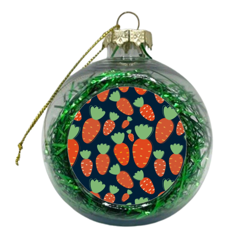 Carrots pattern - xmas bauble by Ania Wieclaw
