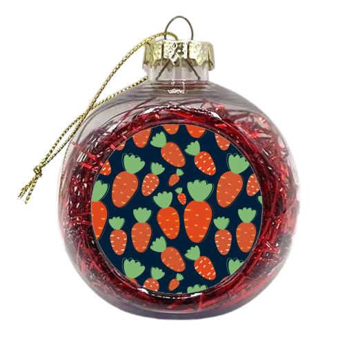 Carrots pattern - xmas bauble by Ania Wieclaw