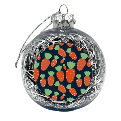Carrots pattern - xmas bauble by Ania Wieclaw