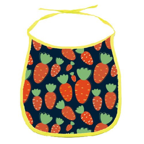 Carrots pattern - funny baby bib by Ania Wieclaw