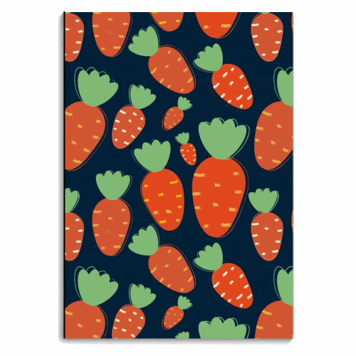 Carrots pattern - personalised A4, A5, A6 notebook by Ania Wieclaw