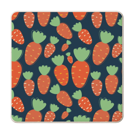 Carrots pattern - personalised beer coaster by Ania Wieclaw
