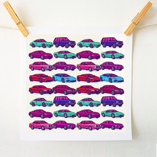 CARS, CARS, CARS - A1 - A4 art print by Ms Doodle