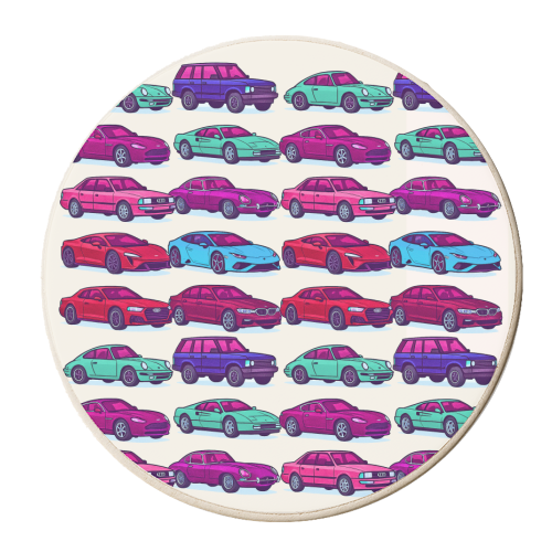 CARS, CARS, CARS - personalised beer coaster by Ms Doodle