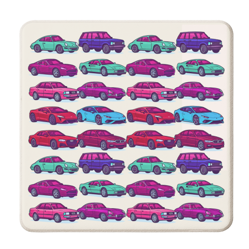 CARS, CARS, CARS - personalised beer coaster by Ms Doodle