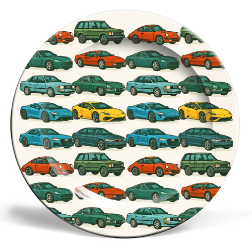 Cars - ceramic dinner plate by Ms Doodle