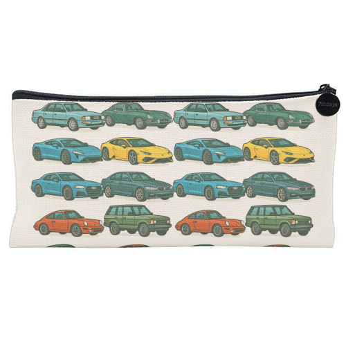 Cars - flat pencil case by Ms Doodle