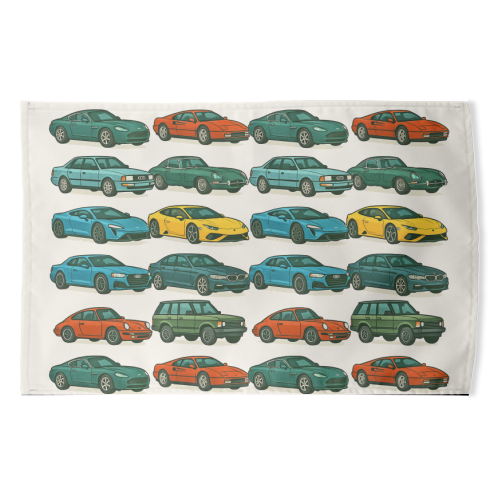 Cars - funny tea towel by Ms Doodle