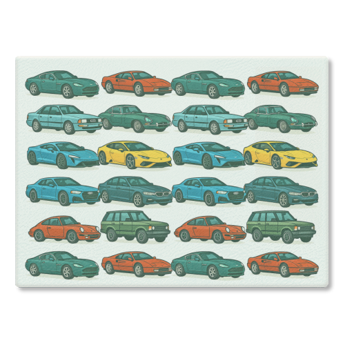 Cars - glass chopping board by Ms Doodle