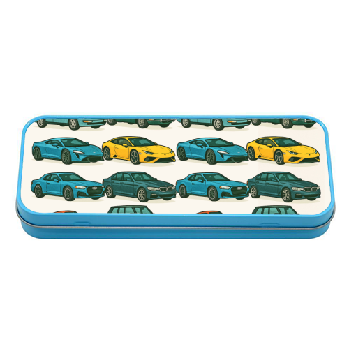 Cars - tin pencil case by Ms Doodle