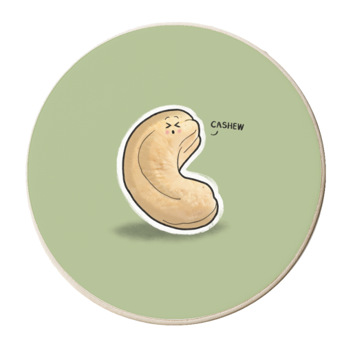 Cashew - personalised beer coaster by Carl Batterbee