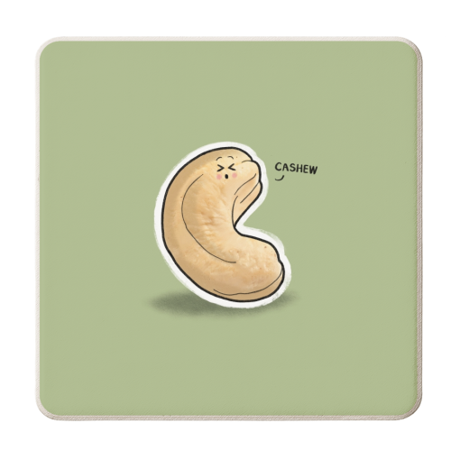 Cashew - personalised beer coaster by Carl Batterbee