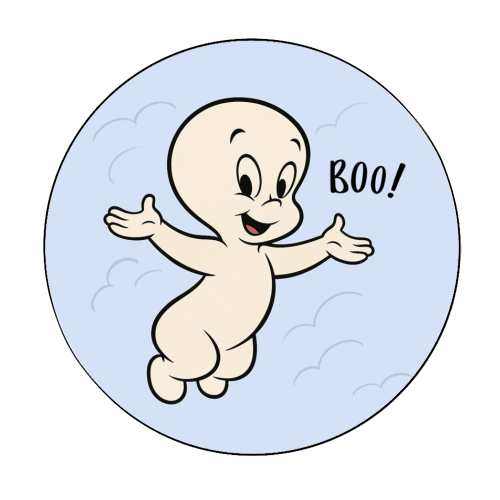 Casper - Circle Sticker by Ms Doodle