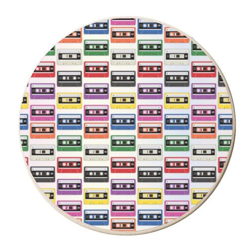 Cassettes In a Row - personalised beer coaster by LozMac