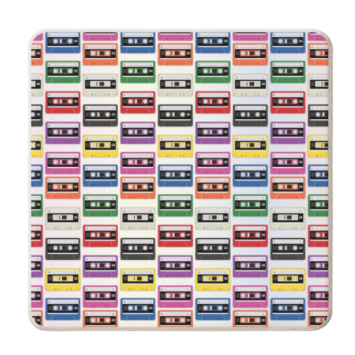 Cassettes In a Row - personalised beer coaster by LozMac