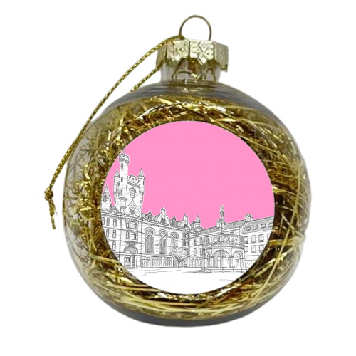 Castle Street, Aberdeen (Scotland) - pink version - xmas bauble by Adam Regester