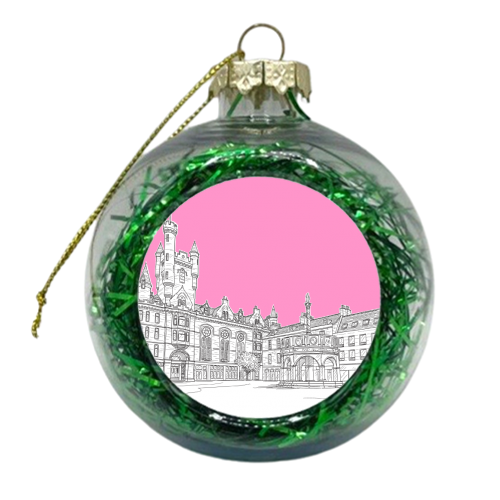 Castle Street, Aberdeen (Scotland) - pink version - xmas bauble by Adam Regester