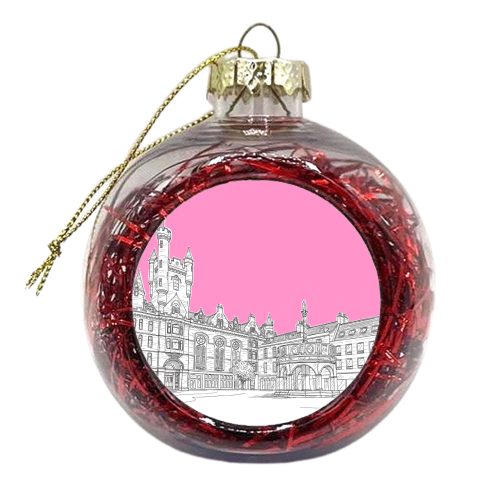 Castle Street, Aberdeen (Scotland) - pink version - xmas bauble by Adam Regester