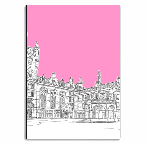 Castle Street, Aberdeen (Scotland) - pink version - personalised A4, A5, A6 notebook by Adam Regester