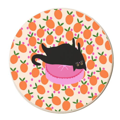 Cat And Oranges - personalised beer coaster by The Paper Tail