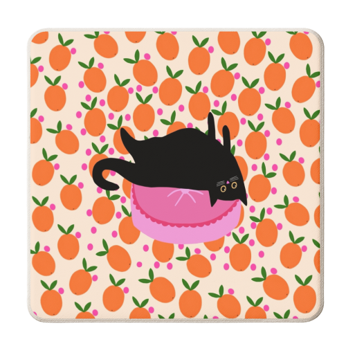 Cat And Oranges - personalised beer coaster by The Paper Tail
