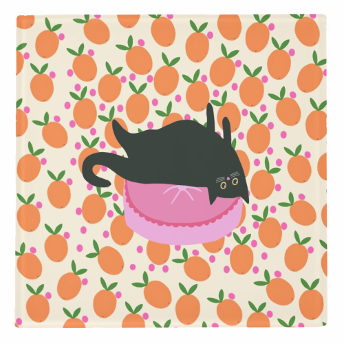 Cat And Oranges - personalised beer coaster by The Paper Tail