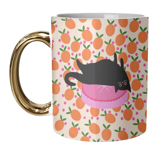 Cat And Oranges - unique mug by The Paper Tail