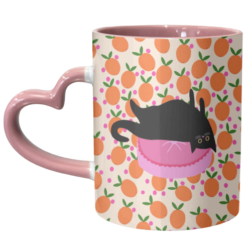 Cat And Oranges - unique mug by The Paper Tail