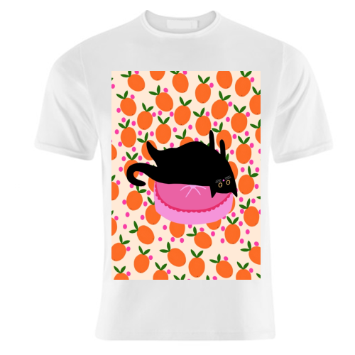 Cat And Oranges - unique t shirt by The Paper Tail