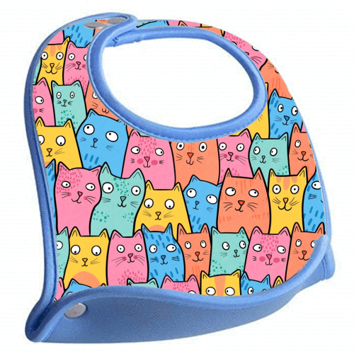 Cat Crowd - baby feeding bib by Drawn to Cats
