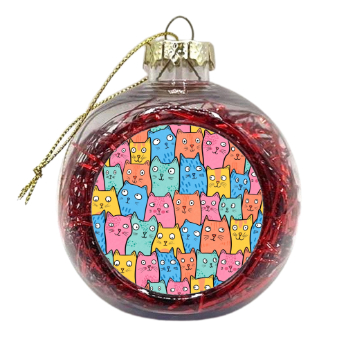 Cat Crowd - xmas bauble by Drawn to Cats