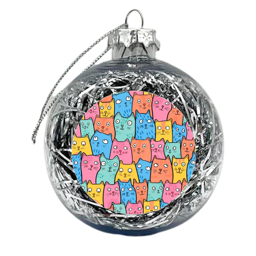Cat Crowd - xmas bauble by Drawn to Cats