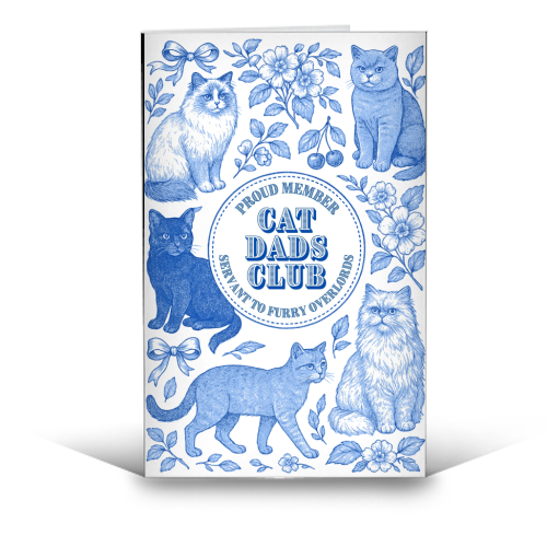 Cat Dads Club - funny greeting card by Lilly Rose